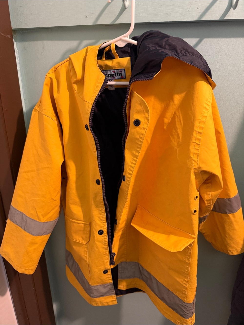 Children's Yellow Reflective Raincoat with Hood